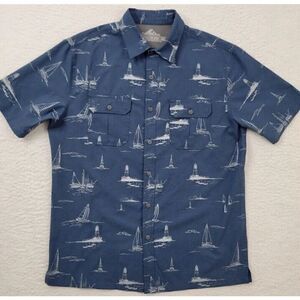 Croft & Barrow Blue Nautical Print Casual Button Down Shirt